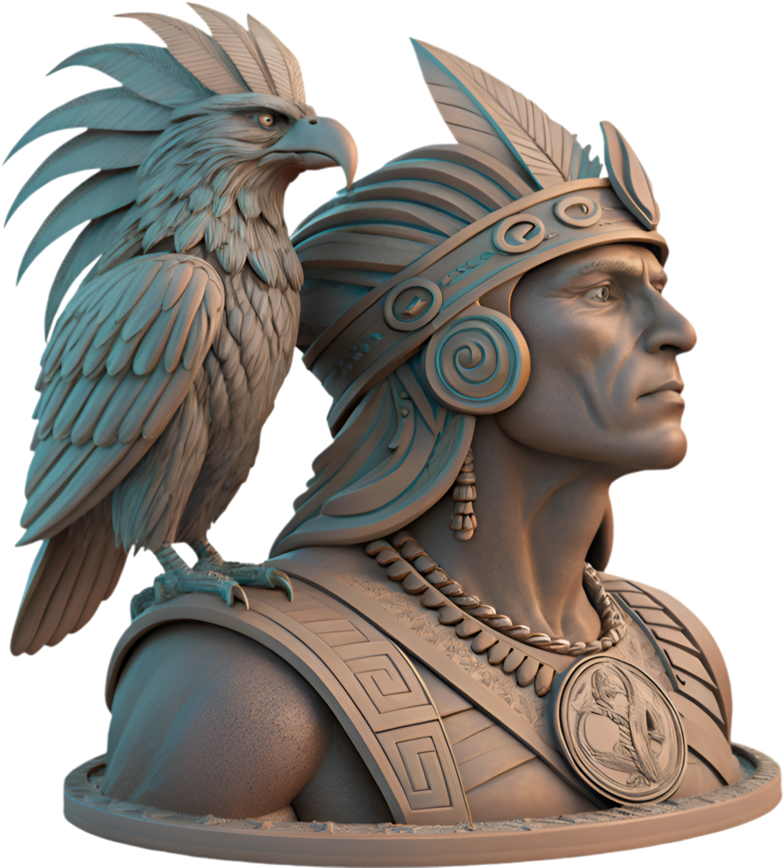 Aztec Warrior Shield with a Powerful and Timeless Symbol. . png