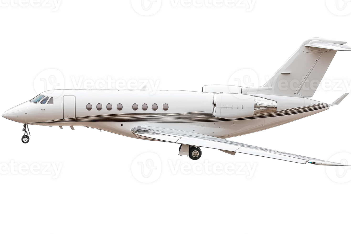 Sophisticated White Private Jet Ascending to New Heights, cut out transparent png