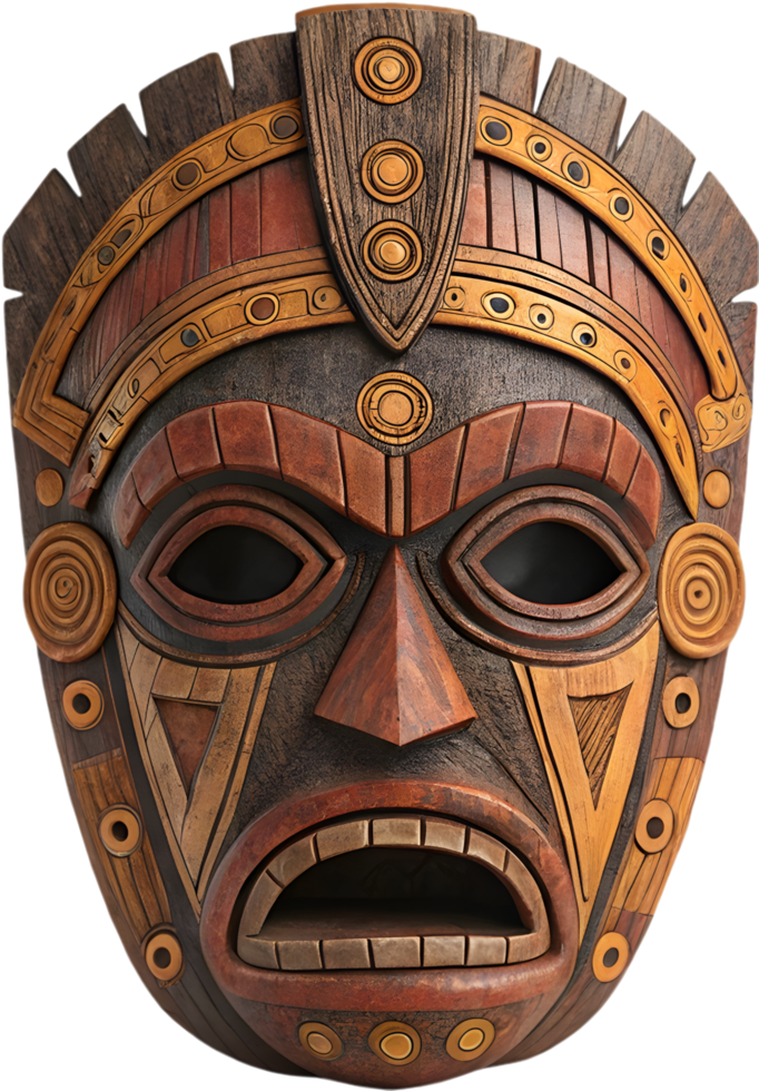 Aztec Mask Representing Ceremonial and Sacred Practices. . png
