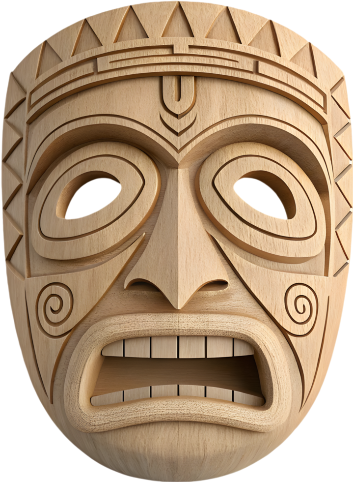 Aztec Mask Depicting Rituals and Spiritual Symbolism. . png