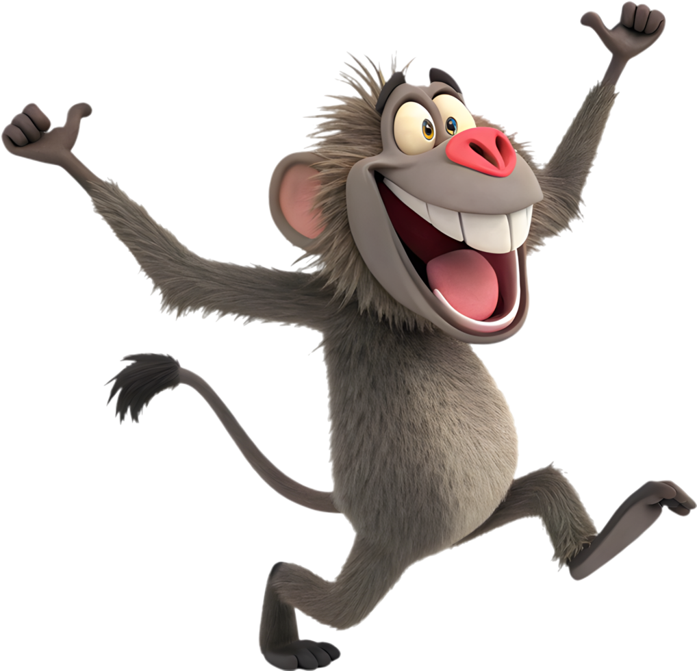 Alert Baboon with a Confident and Dominant Look. . png