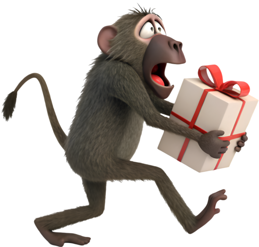 Powerful Monkey Capturing the Essence of Wilderness. . png