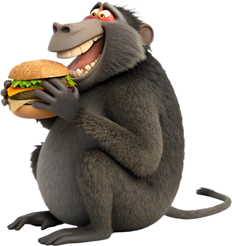 Majestic Primate Displaying Strength and Alertness. . png
