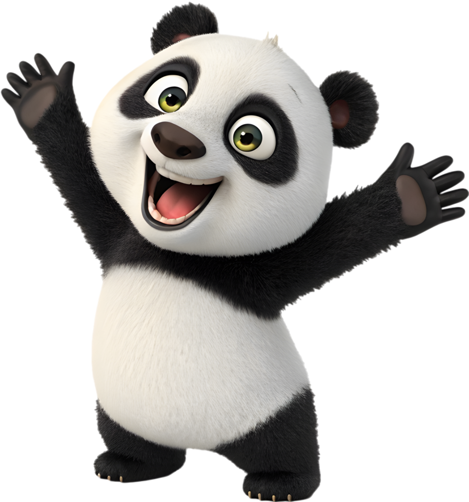 Joyful and Playful Panda Cub Looking So Cute. . png