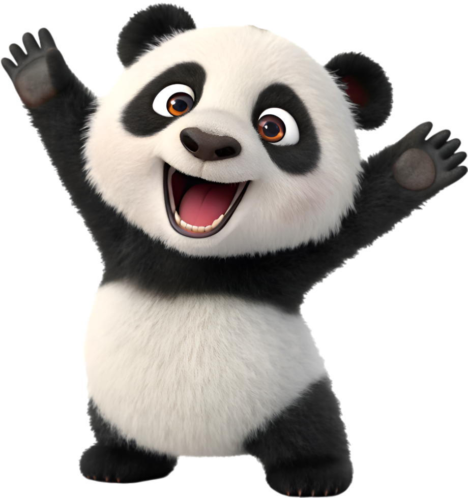 Happy and Friendly Panda Cub with a Sweet Smile. . png