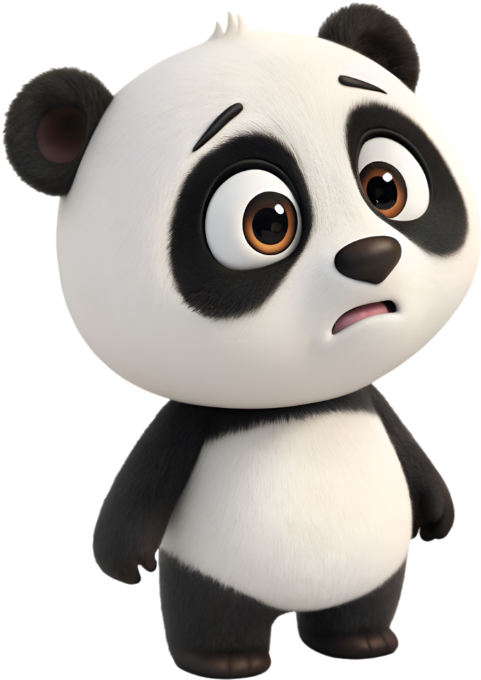 Cute and Smiling Panda Cub in a Fun Pose. . png