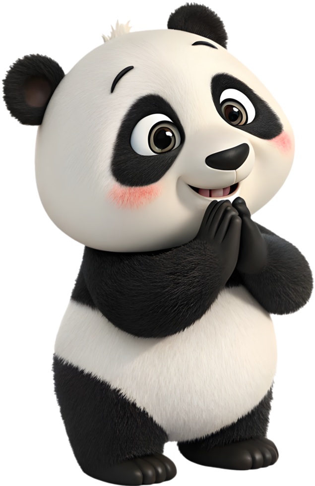 Round and Cuddly Panda Cub Looking So Joyful. . png