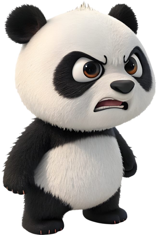 Joyful and Soft Panda Cub Sitting So Lovably. . png