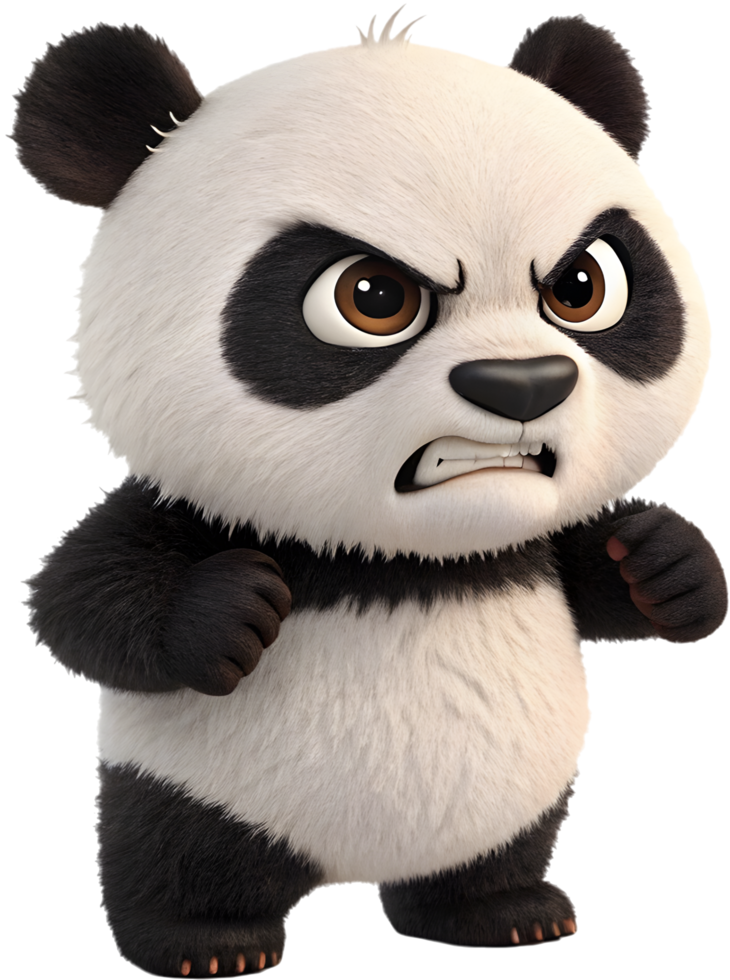 Sweet and Round Panda Cub Sitting So Lovably. . png