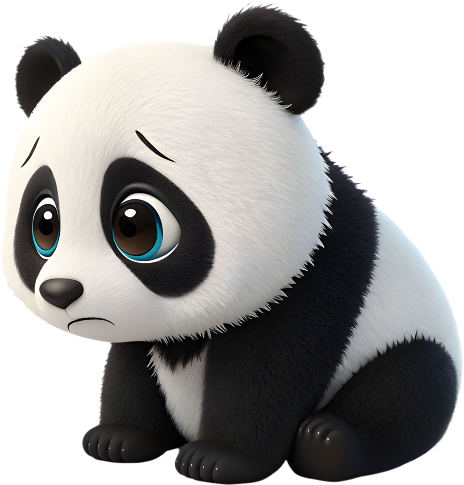 Happy Little Panda with Soft Fur and Big Eyes. . png