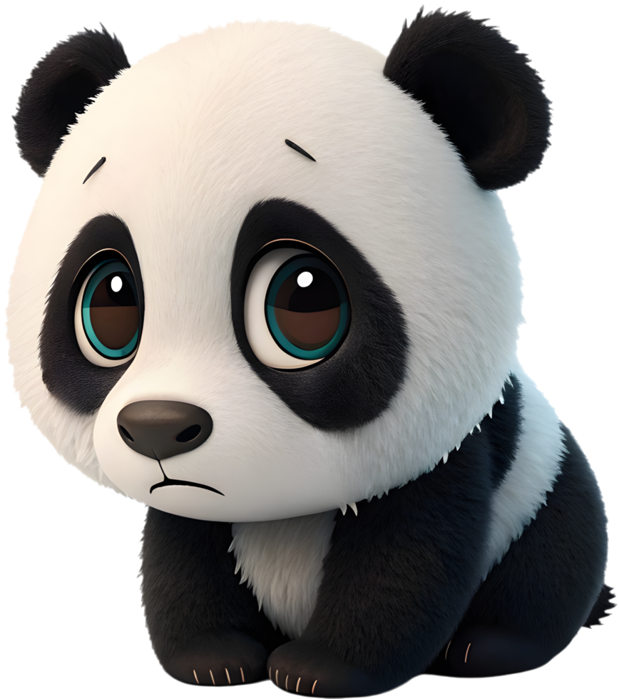 Cute and Fluffy Baby Panda with a Joyful Smile. . png