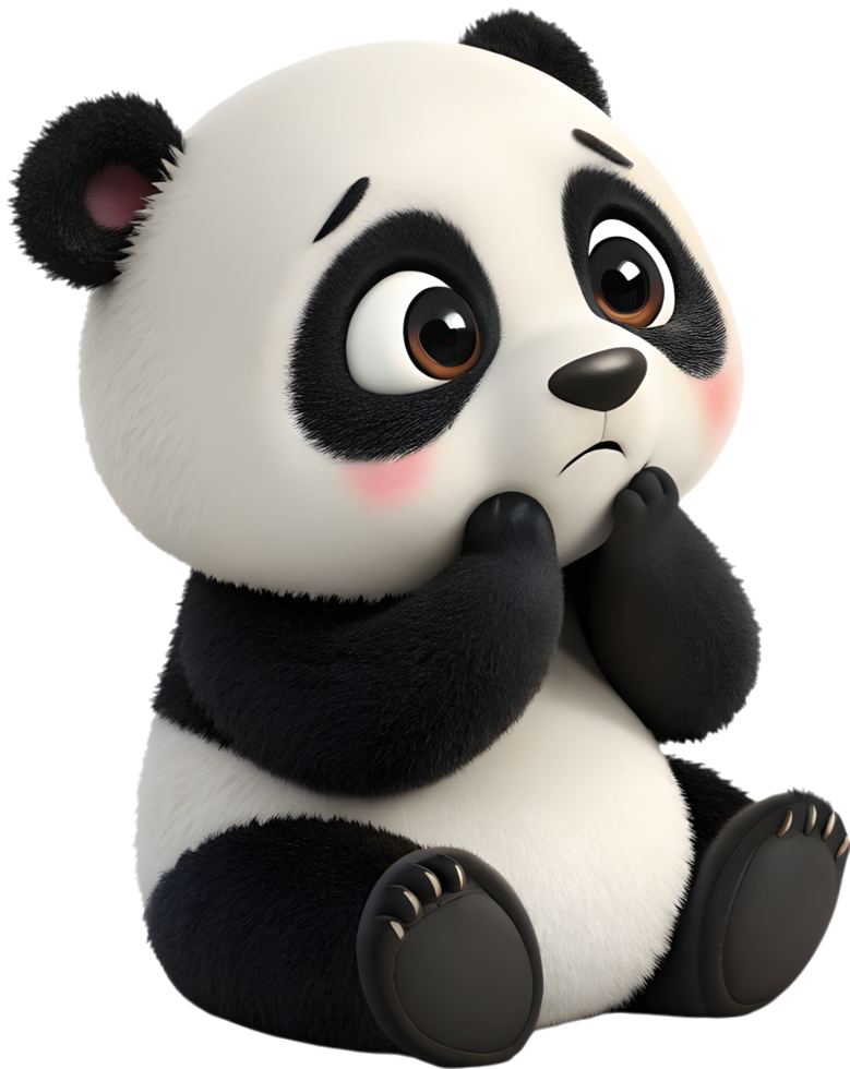 Smiling Baby Panda with a Gentle and Lovely Face. . png