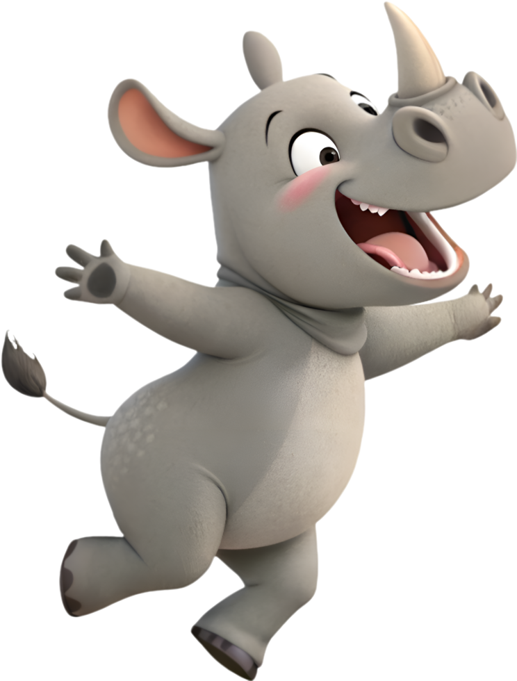 Soft and Delightful Baby Rhino for Digital Artwork. . png