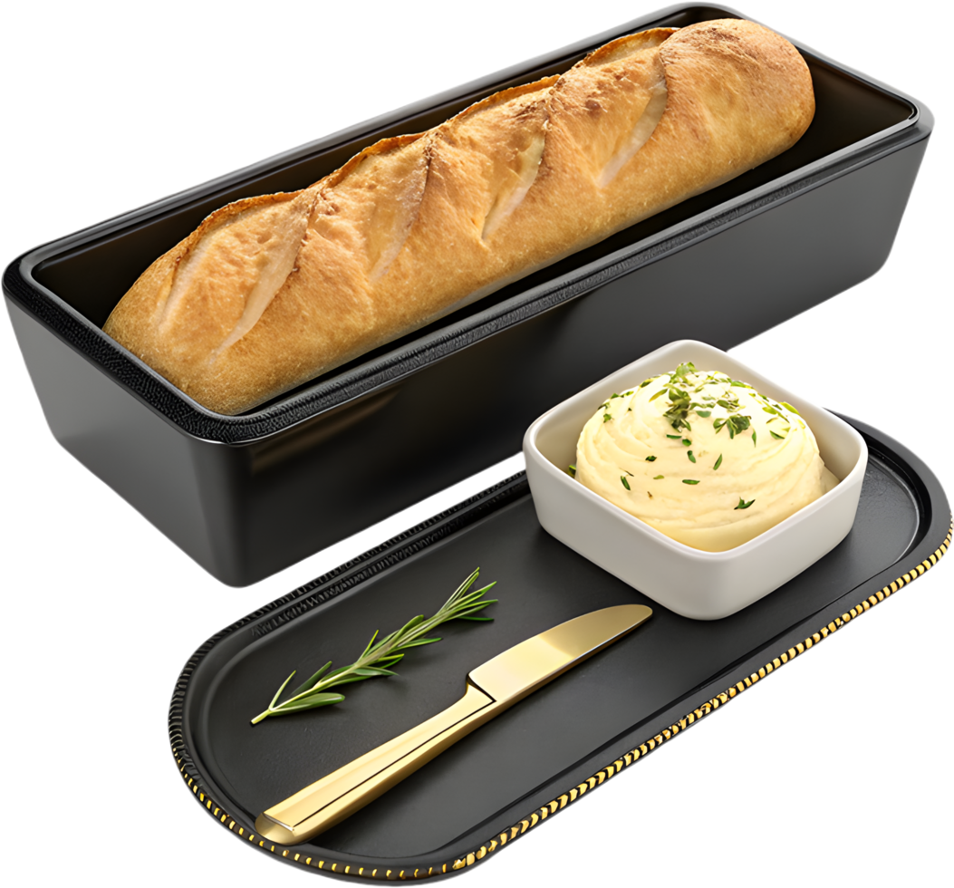 Gourmet artisan bread fluffy and warm with crunchy texture. . png