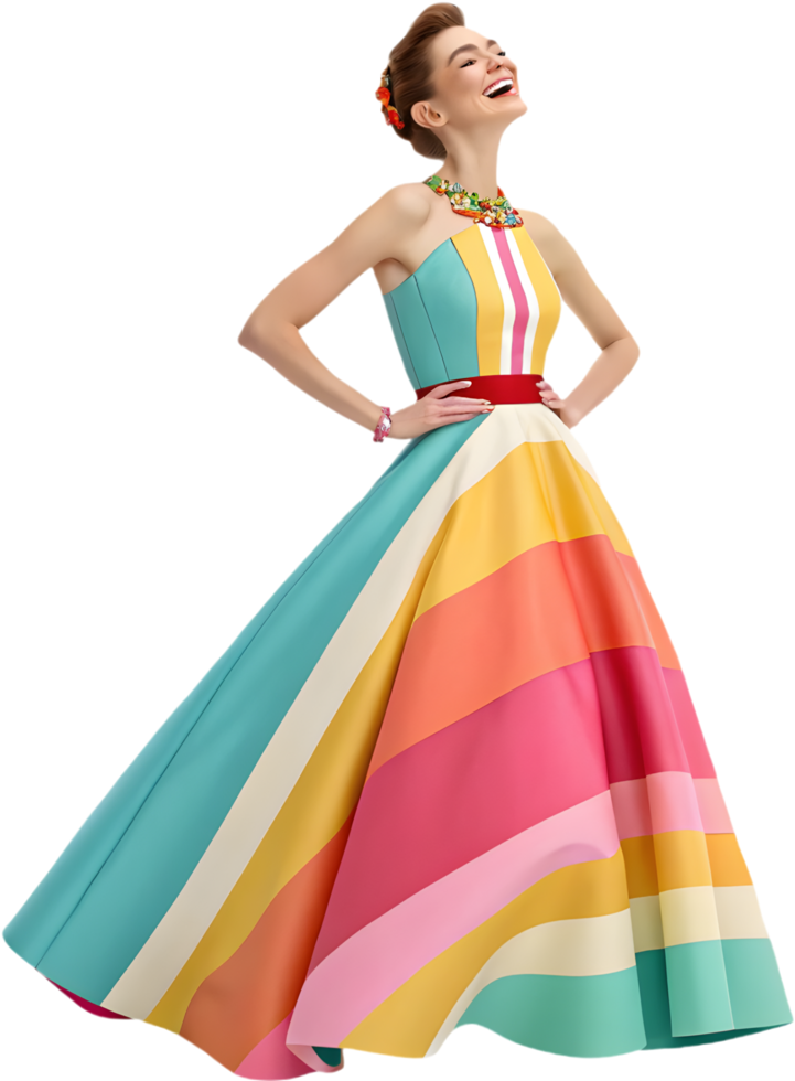 Stylish and graceful portrait of a woman displaying beauty and elegance. . png