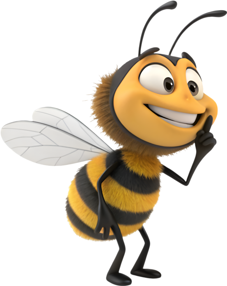 Adorable Cartoon Bee Clipart for Children . png