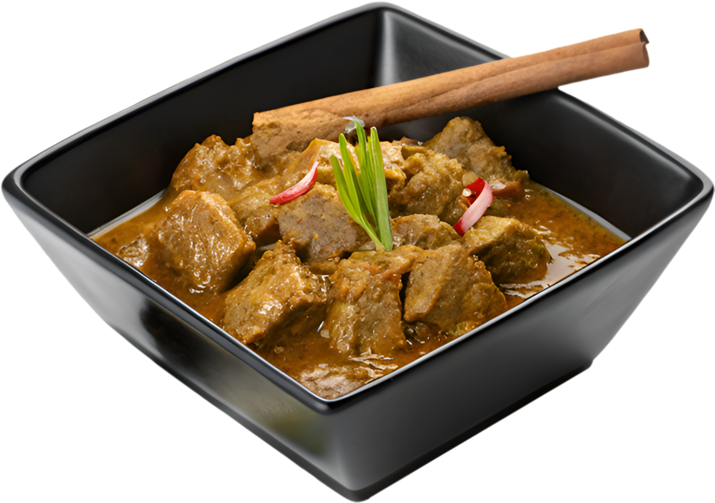 Beef Rendang with Tender Meat and Aromatic Spices Clipart. . png