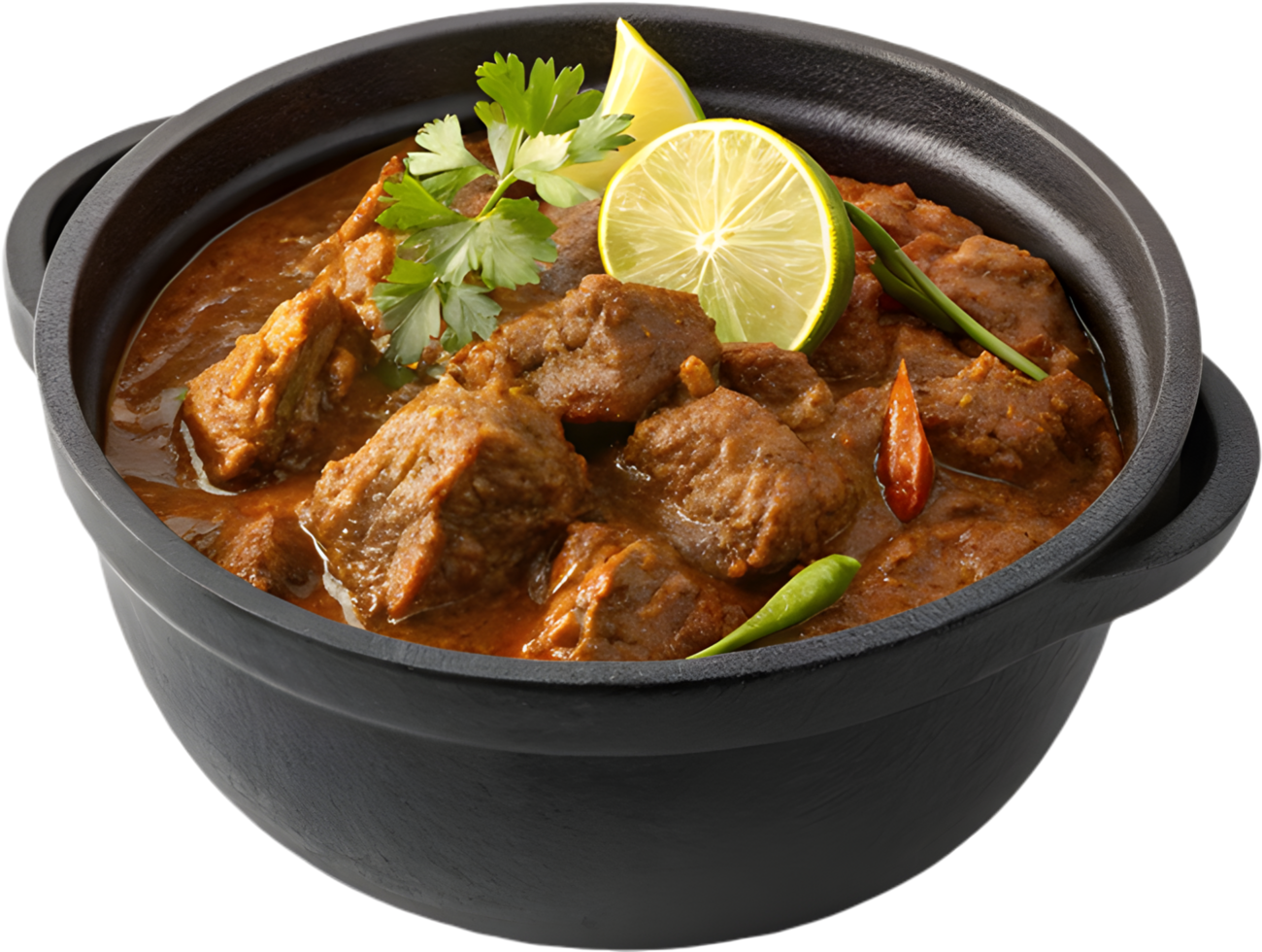 Rich and Tender Beef Rendang with Aromatic Spices Clipart. . png