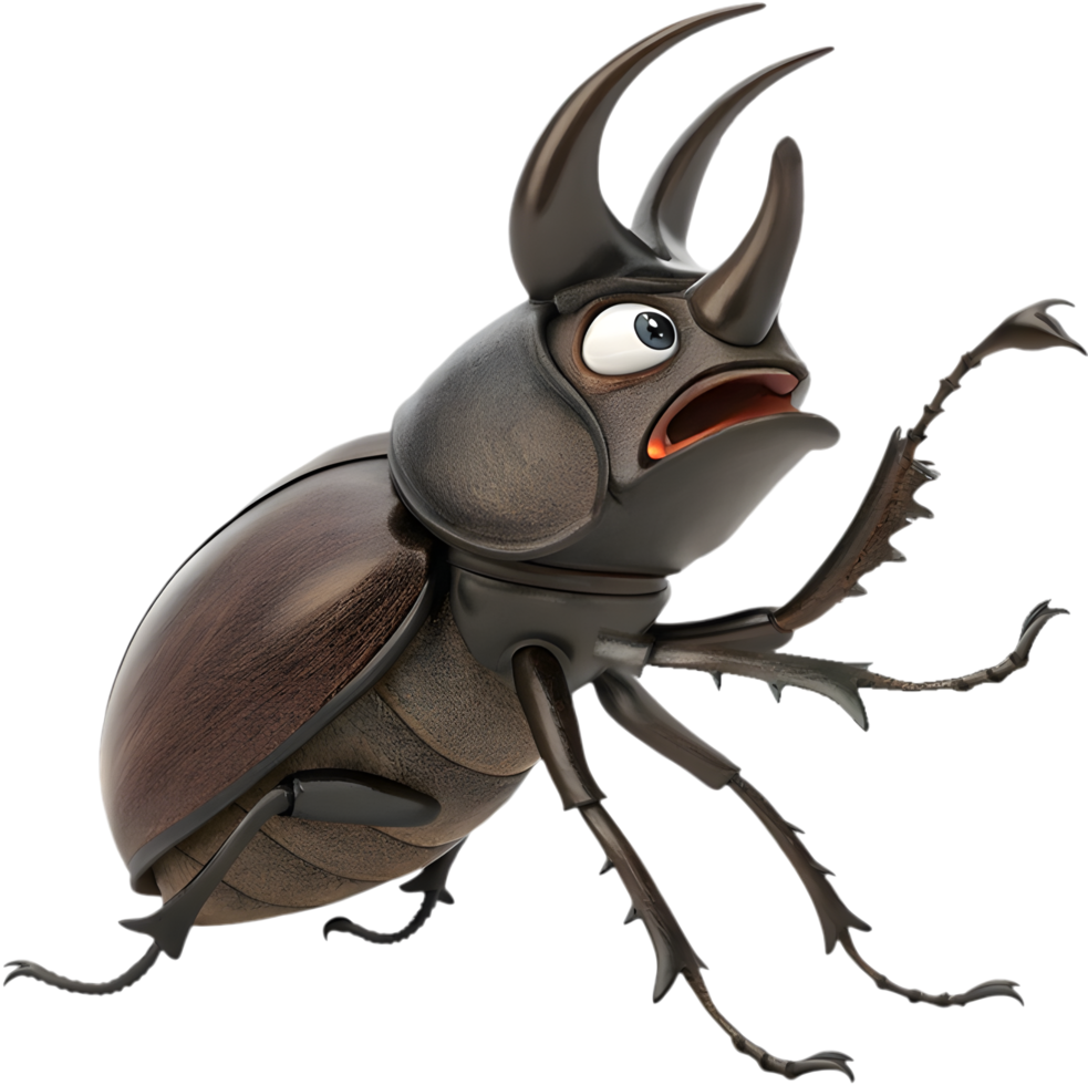 Cheerful Bug Cartoon with Vibrant Beetle Clipart Design. . png
