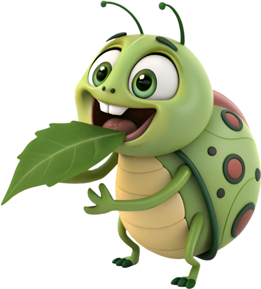 Lively Beetle Cartoon with Bright and Cheerful Design. . png