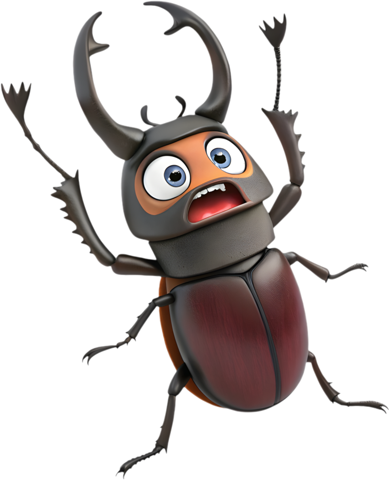 Funny Beetle Art with Vibrant Colors for Playful Designs. . png