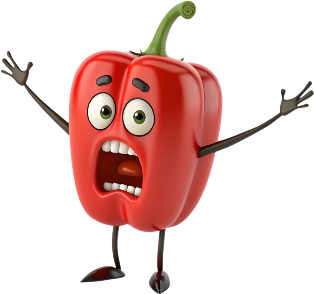 Wacky and amusing bell pepper monster clipart for quirky character designs. . png
