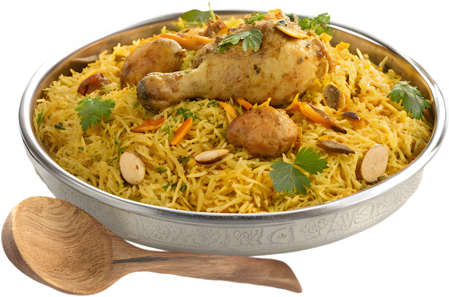 Savory and Spicy Biryani with Fragrant Ingredients and Rice. . png