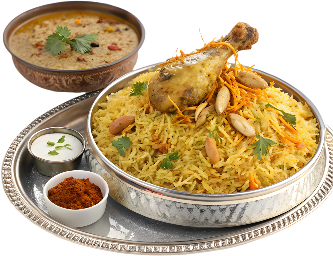 Tasty Lamb Biryani with Rich, Spicy Ingredients and Fragrant Rice. . png