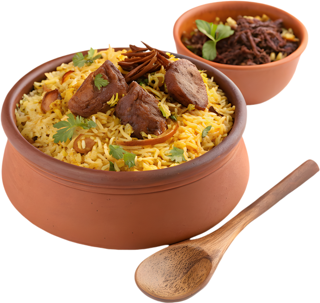 Flavorful Beef Biryani with Fragrant Rice and Tender Meat. . png