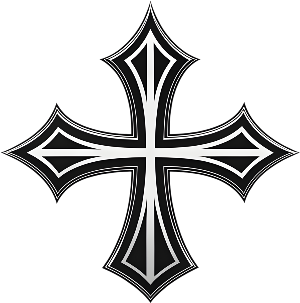 Elegant Gothic Cross Clipart for Punk Rock Style . png