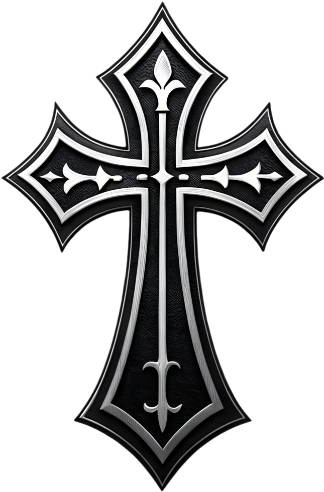 Dark Gothic Cross Clipart for Bold Aesthetic . png