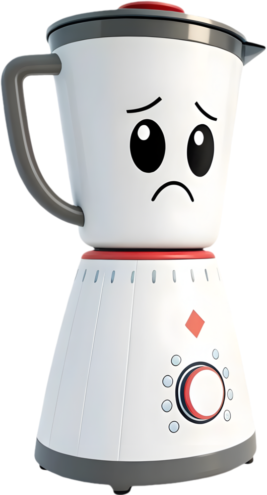 Humorous Blender Illustration Featuring Vibrant Kitchen Fun . png
