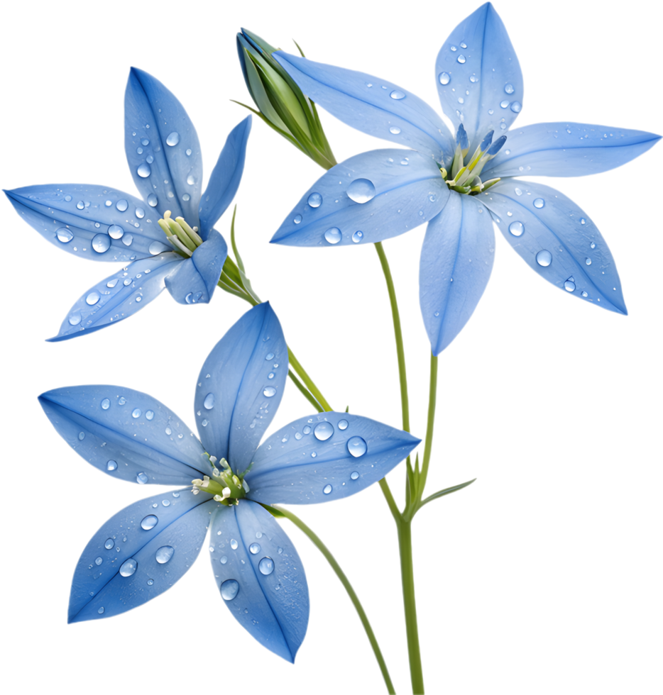 Vibrant and Delicate Blue Star Creeper Flowers Beautify Garden Ground. . png