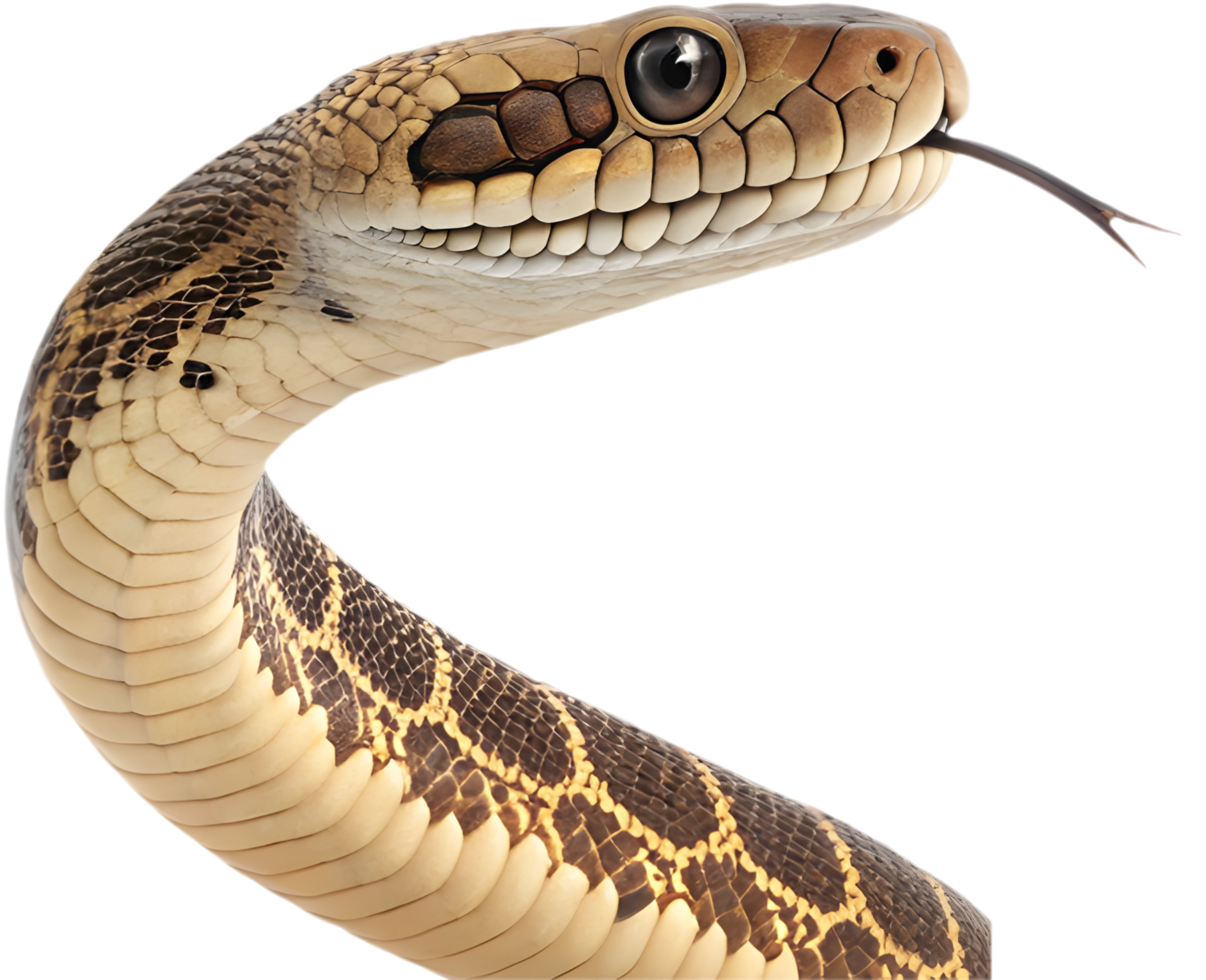 Large constrictor boa snake illustration with intricate natural patterns. . png