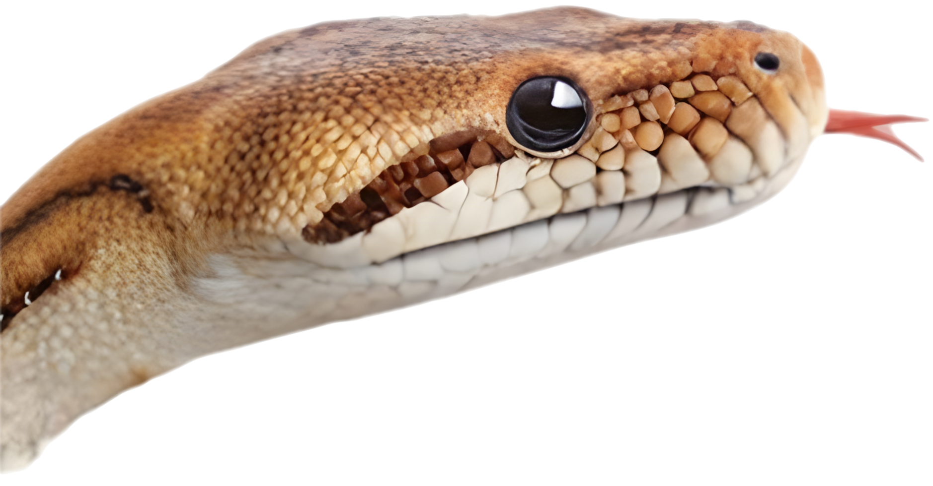 Realistic reticulated boa snake clipart with detailed and colorful patterns. . png