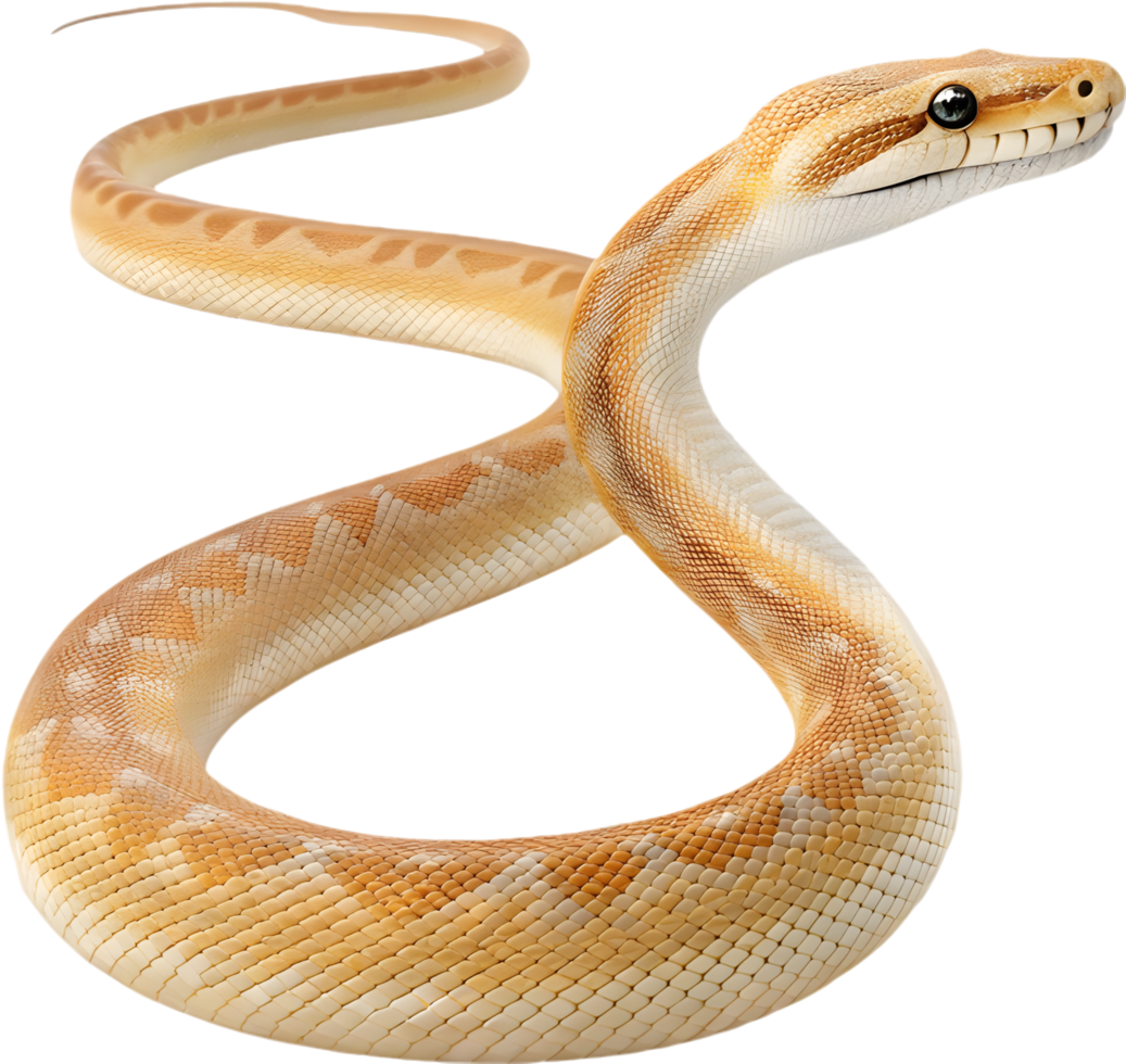 Stunning artwork of a non-venomous boa snake with vibrant patterns. . png