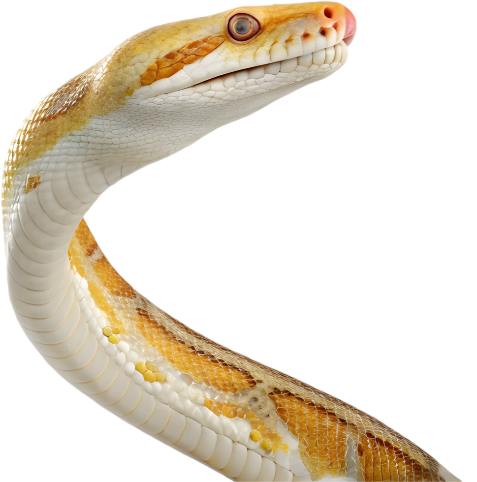 Beautiful reticulated boa snake clipart, featuring stunning color patterns. . png