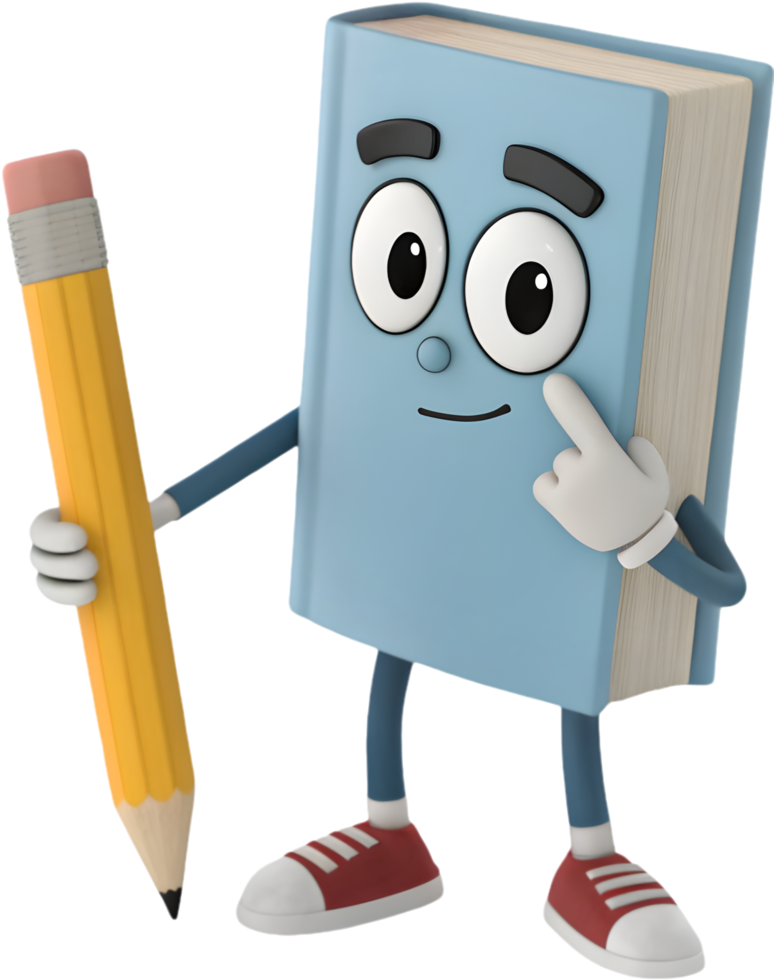 Book and Pencil Couple Symbolize Imagination . png