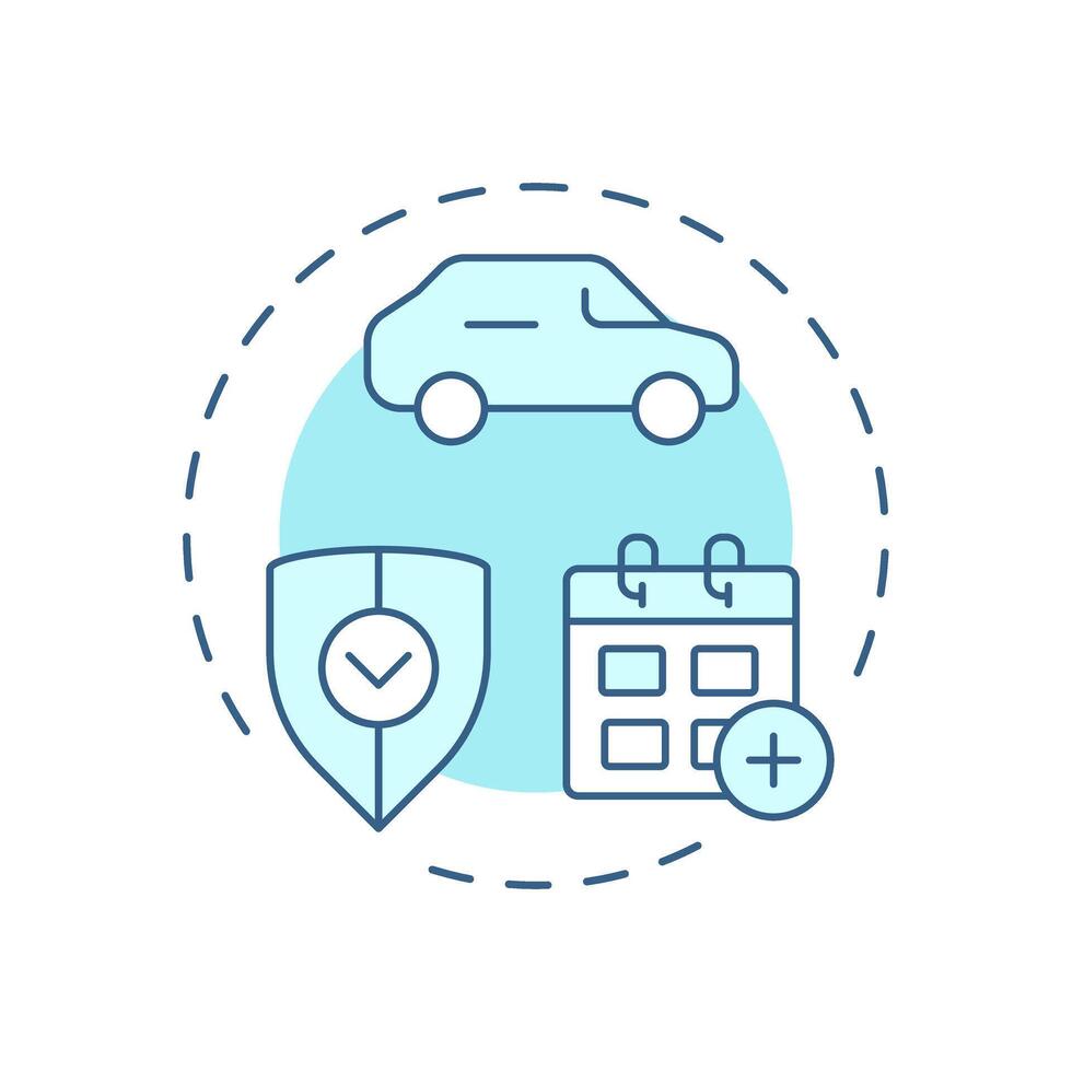 Extended warranty soft blue concept icon. Security, protection. Monthly calendar. Round shape line illustration. Abstract idea. Graphic design. Easy to use in infographic, presentation vector