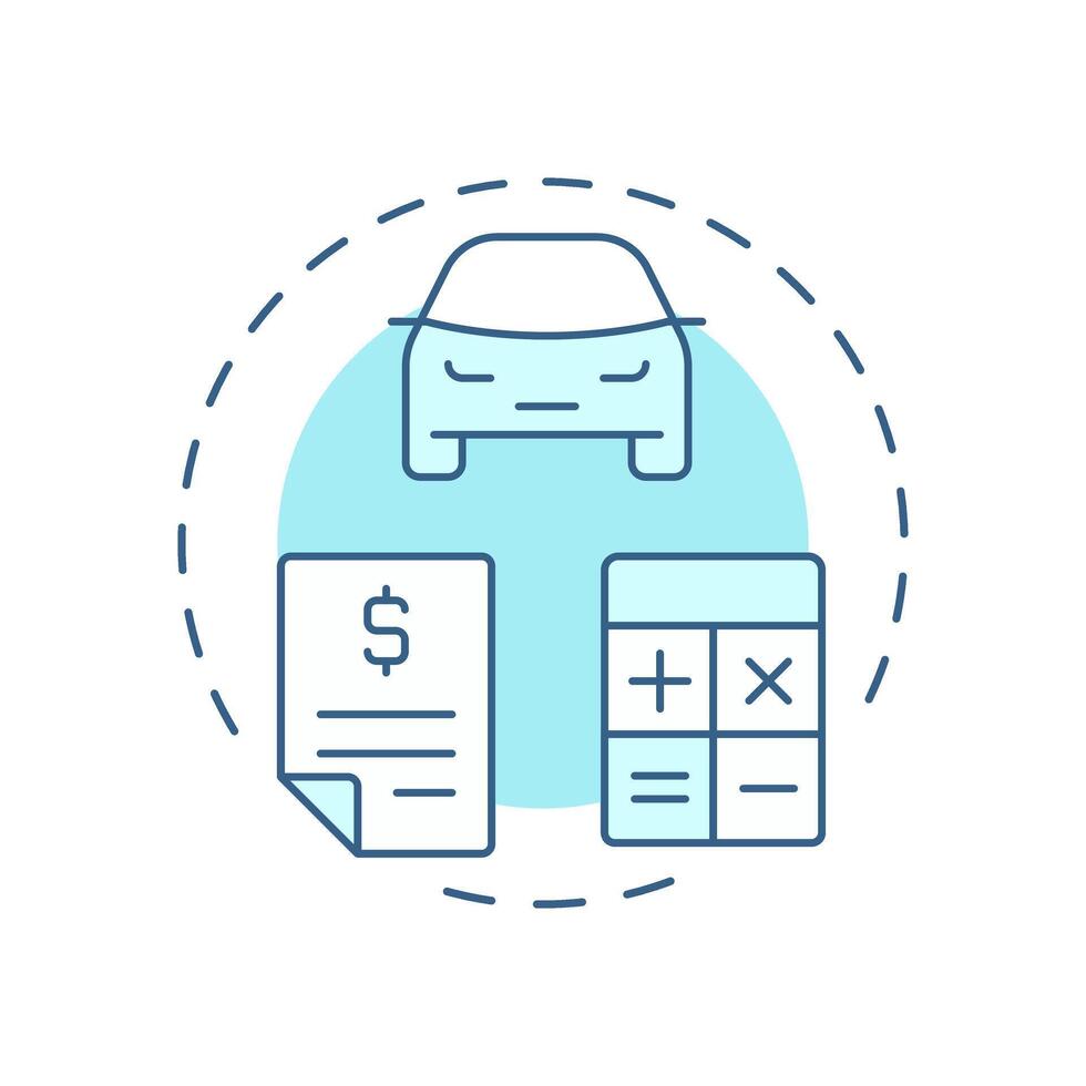 Preapproved car loan soft blue concept icon. Debt calculation, credit. Buying vehicle. Round shape line illustration. Abstract idea. Graphic design. Easy to use in infographic, presentation vector