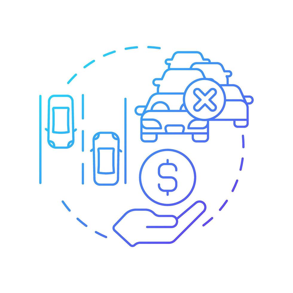 Traffic economics blue gradient concept icon. Economic prosperity and product pricing. Transport management. Round shape line illustration. Abstract idea. Graphic design. Easy to use in booklet vector