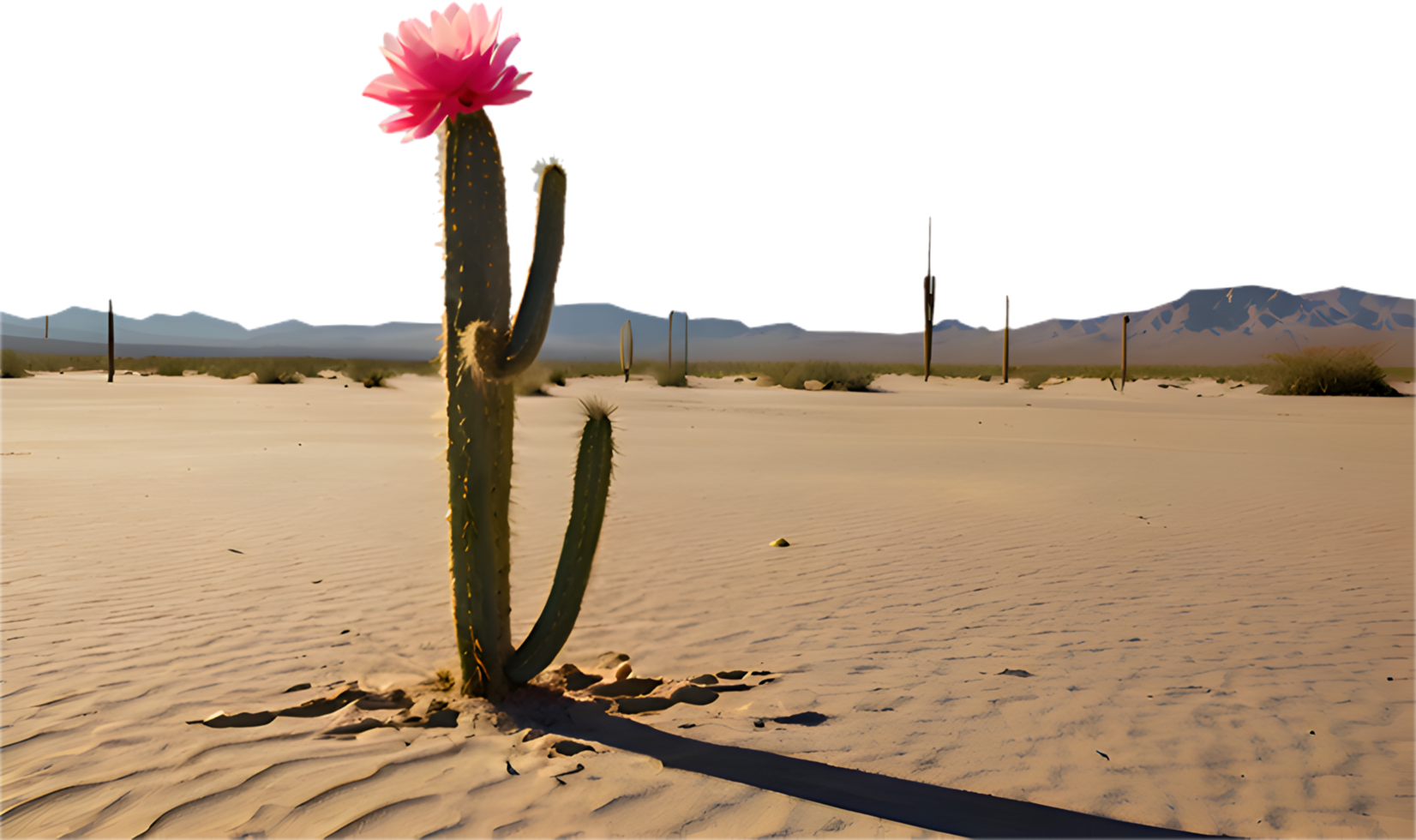 Peaceful cactus tree standing alone with no other plants in sight. . png