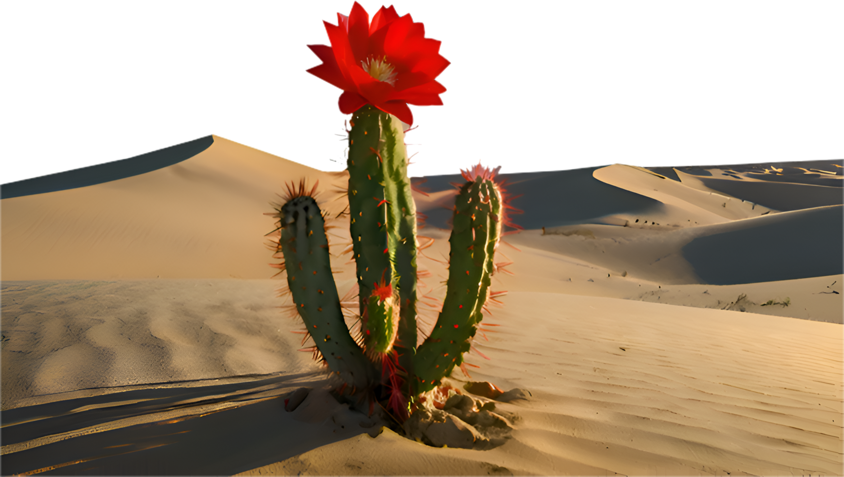 A solitary cactus tree in the desert capturing solitude and beauty. . png