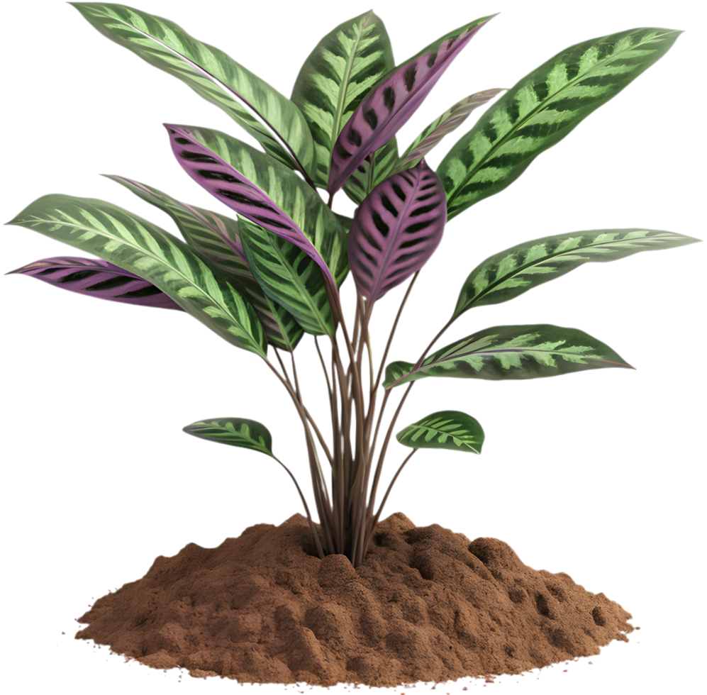 Colorful and textured Calathea orbifolia leaf illustration for walls. . png