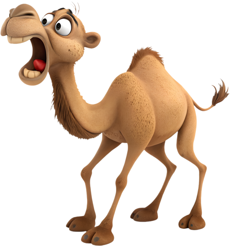 Silly cartoon camel perfect for adding humor to designs. . png