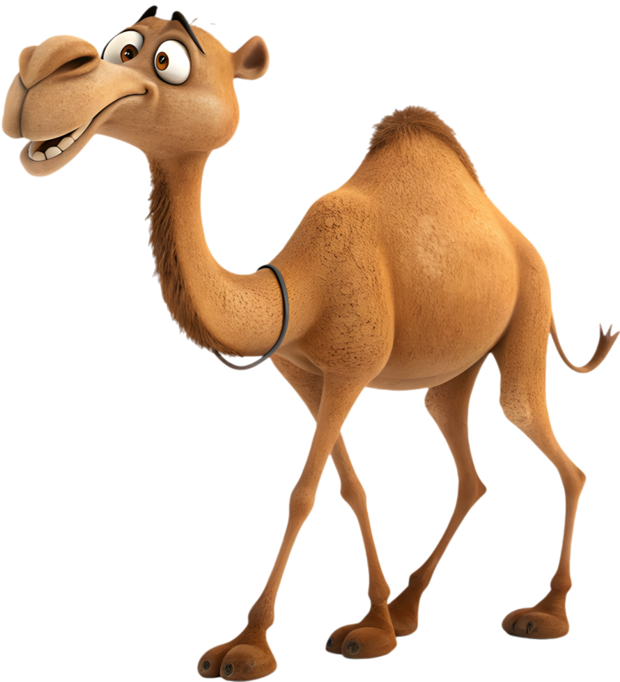 Unique and humorous cartoon camel designs for use. . png
