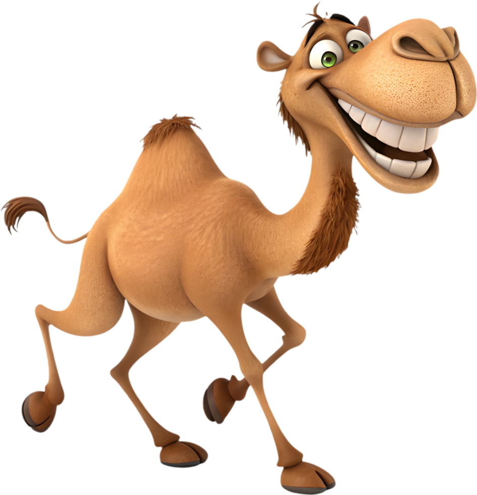 Amusing camel illustration for playful digital content. . png