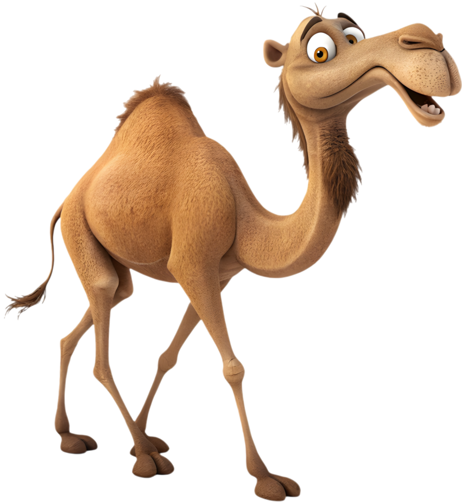 Playful cartoon camel clipart perfect for your creative needs. . png