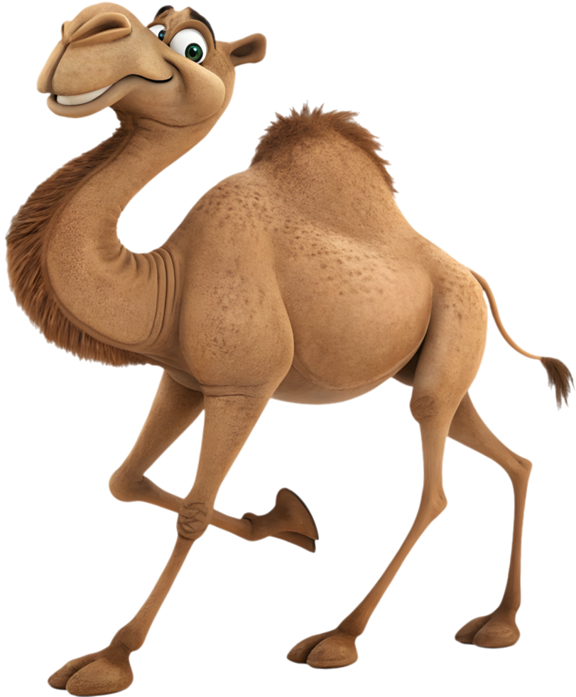 Cartoon camel illustration for a quirky animal theme. . png