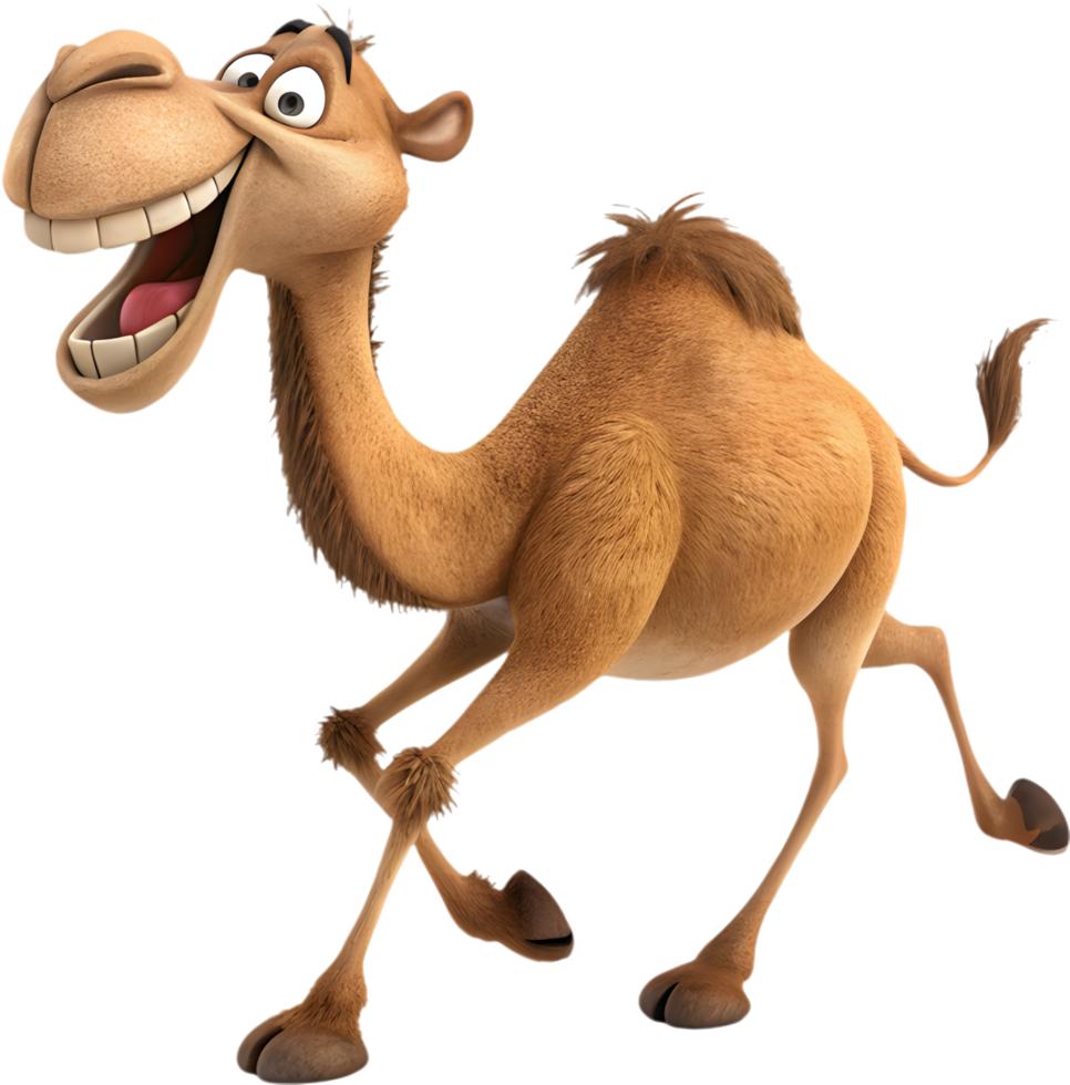 Funny camel cartoon with playful design for creative projects. . png